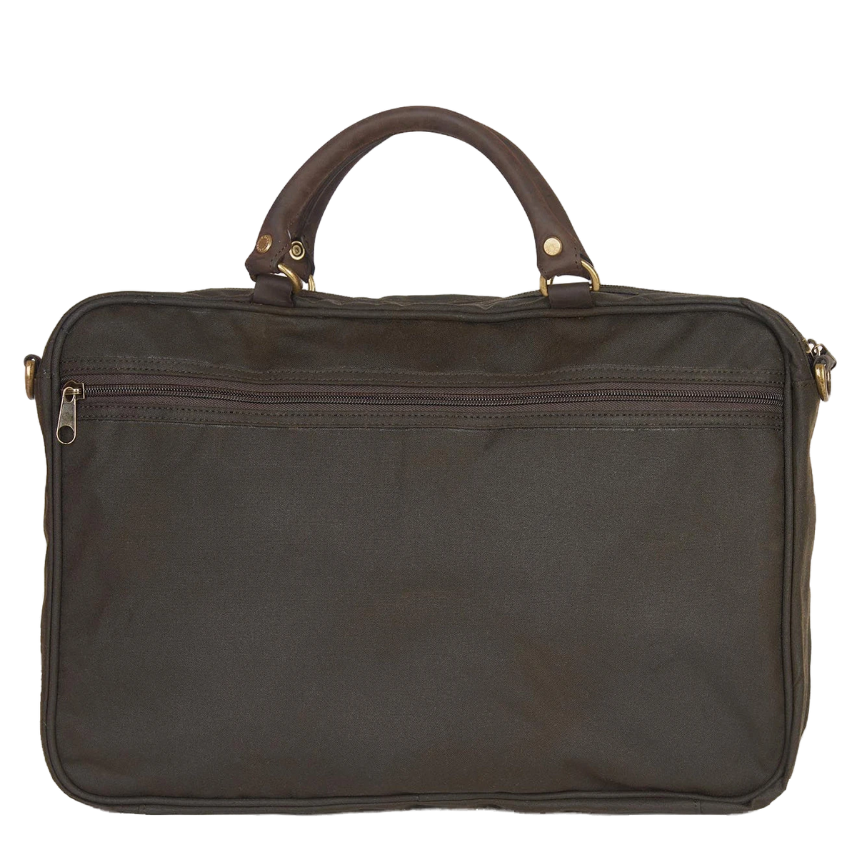 Barbour Wax Leather Briefcase Olive - View 2