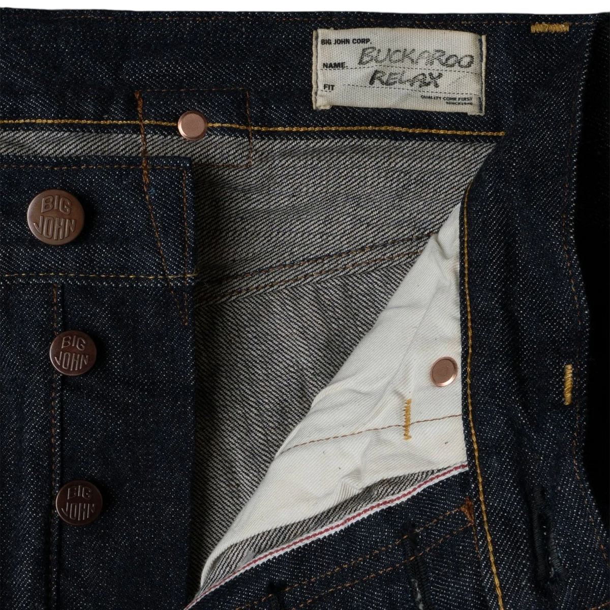 Big John M103J Selvedge Denim Jeans Indigo - Detail 4