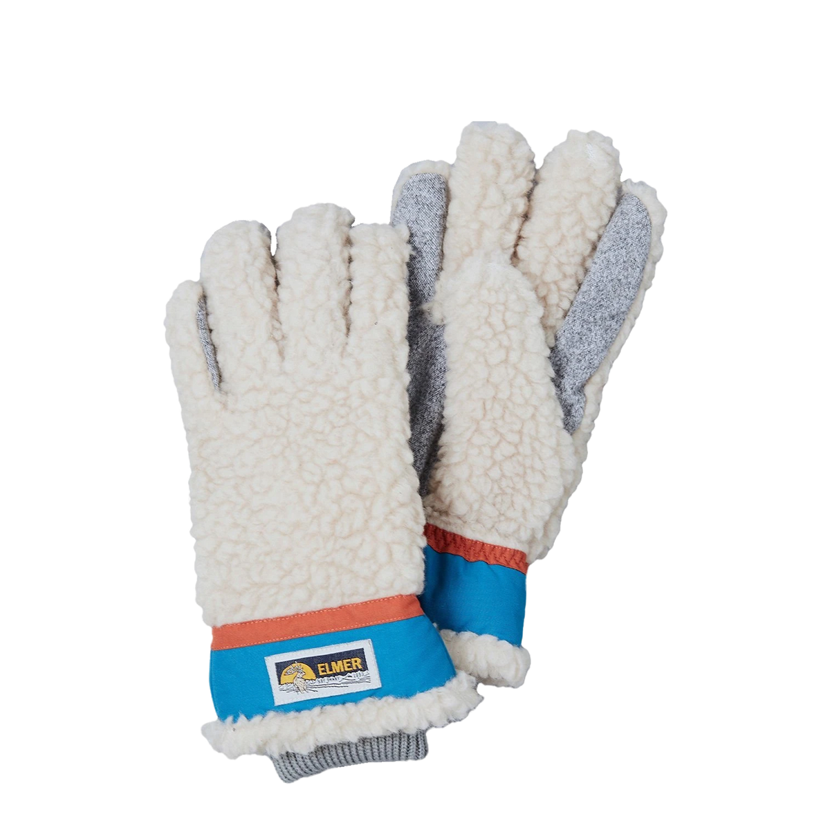 Elmer Gloves Wool Pile 5 Finger Glove Beige / Blue