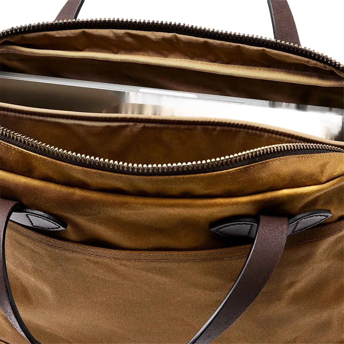 Filson Tin Cloth Compact Briefcase Dark Tan - View 3