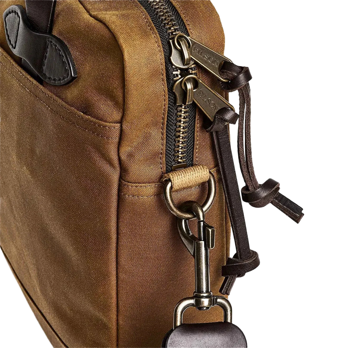 Filson Tin Cloth Compact Briefcase Dark Tan - View 5
