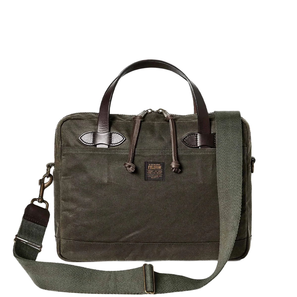Filson Tin Cloth Compact Briefcase Otter Green - View 1