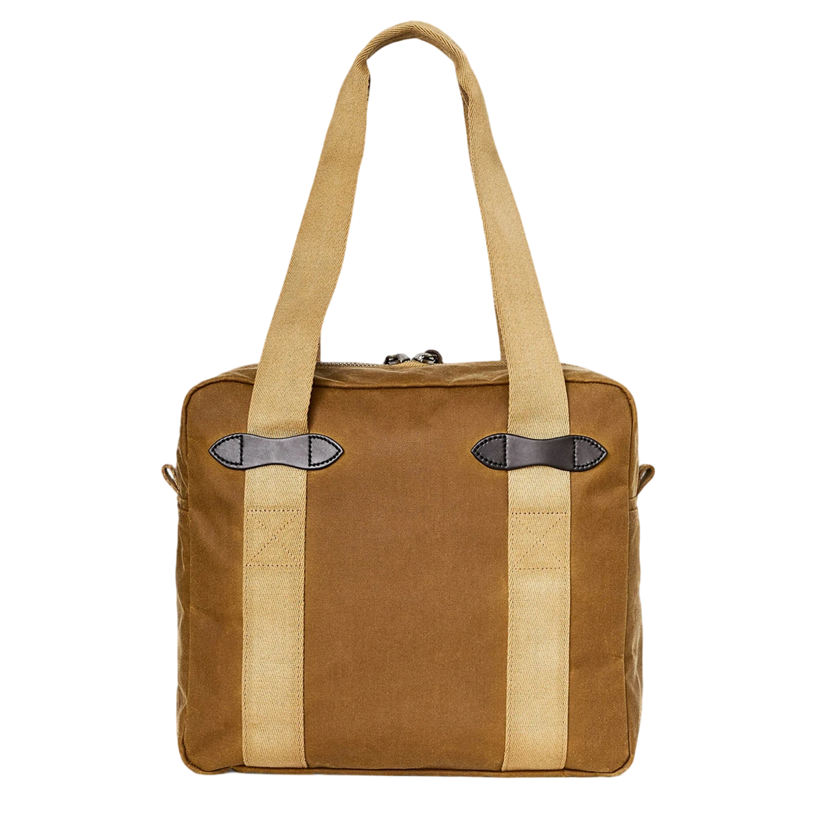 Filson Tin Cloth Tote Bag With Zipper Dark Tan - View 2