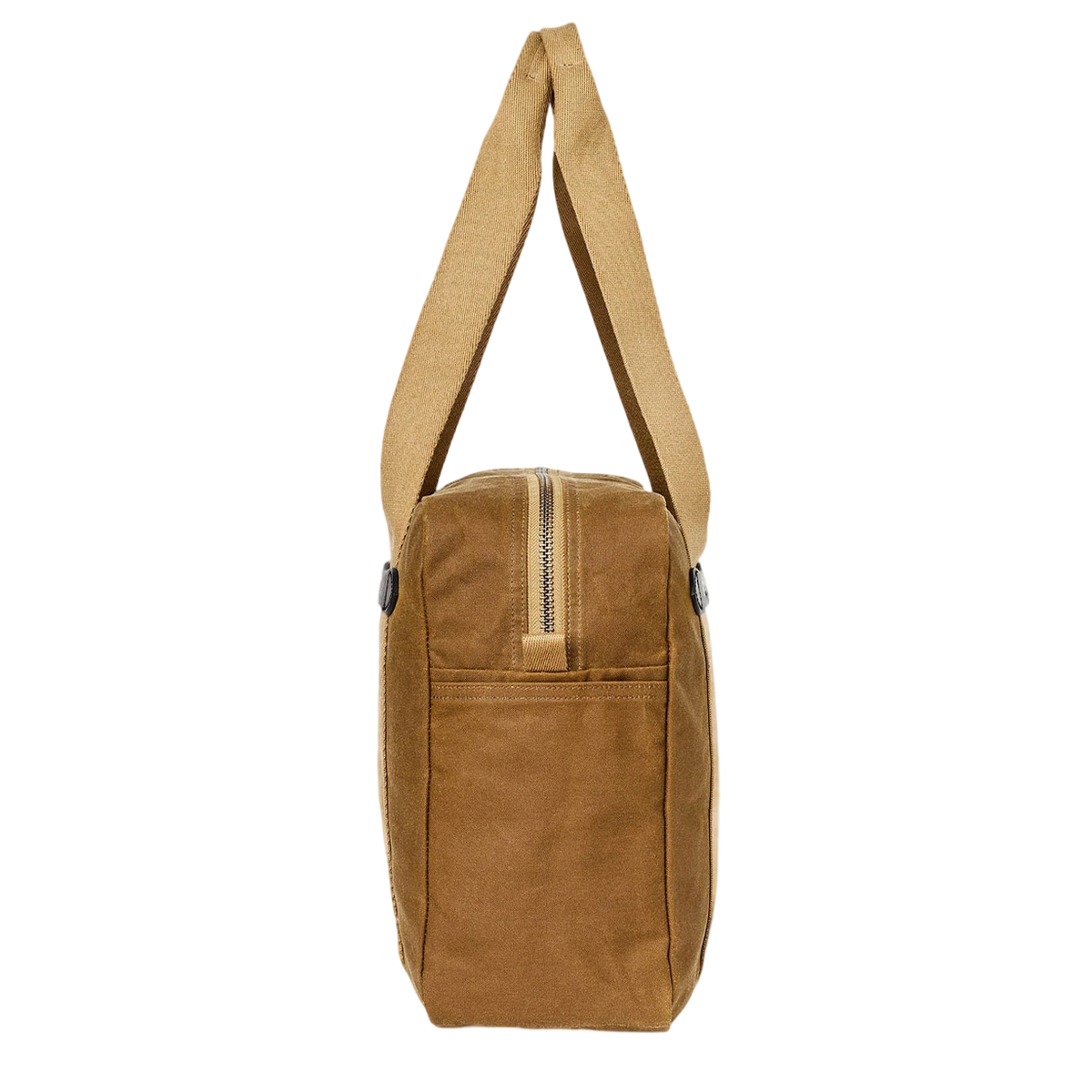 Filson Tin Cloth Tote Bag With Zipper Dark Tan - View 3