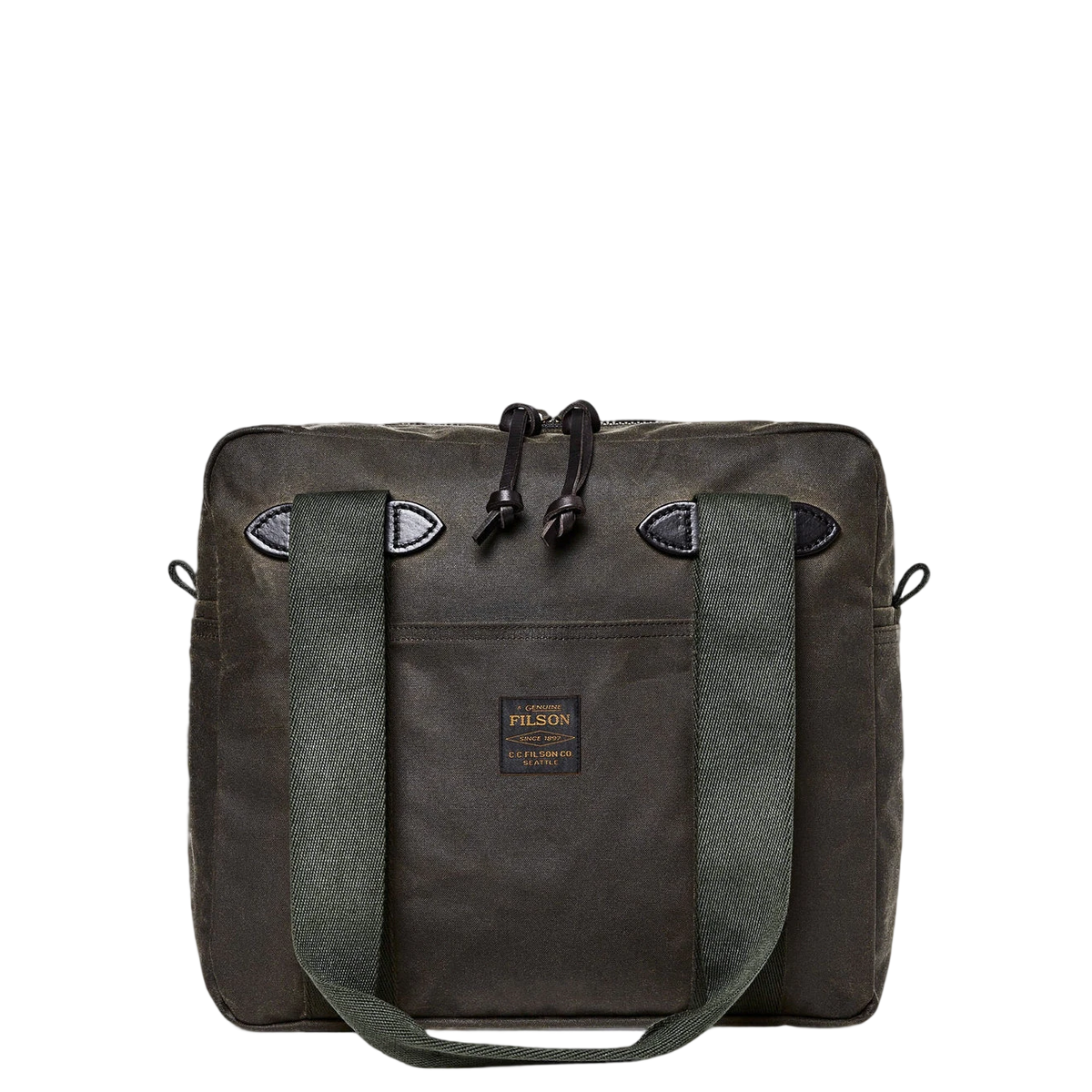 Filson Tin Cloth Tote Bag With Zipper Otter Green - View 1