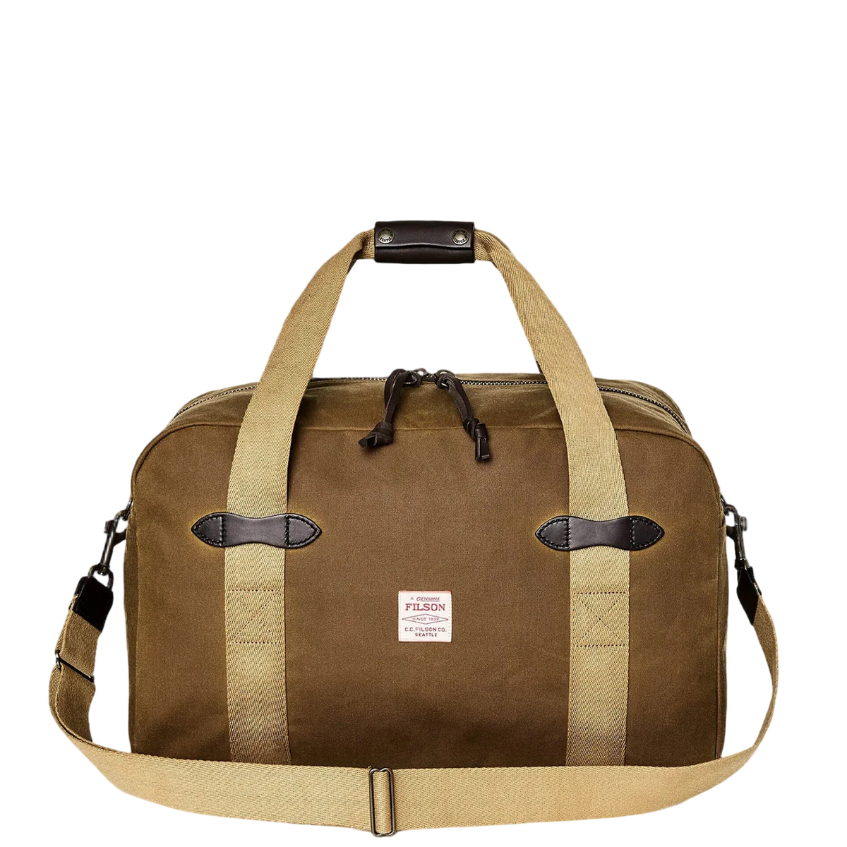 Filson Tin Cloth Medium Duffle Bag Dark Tan - View 1