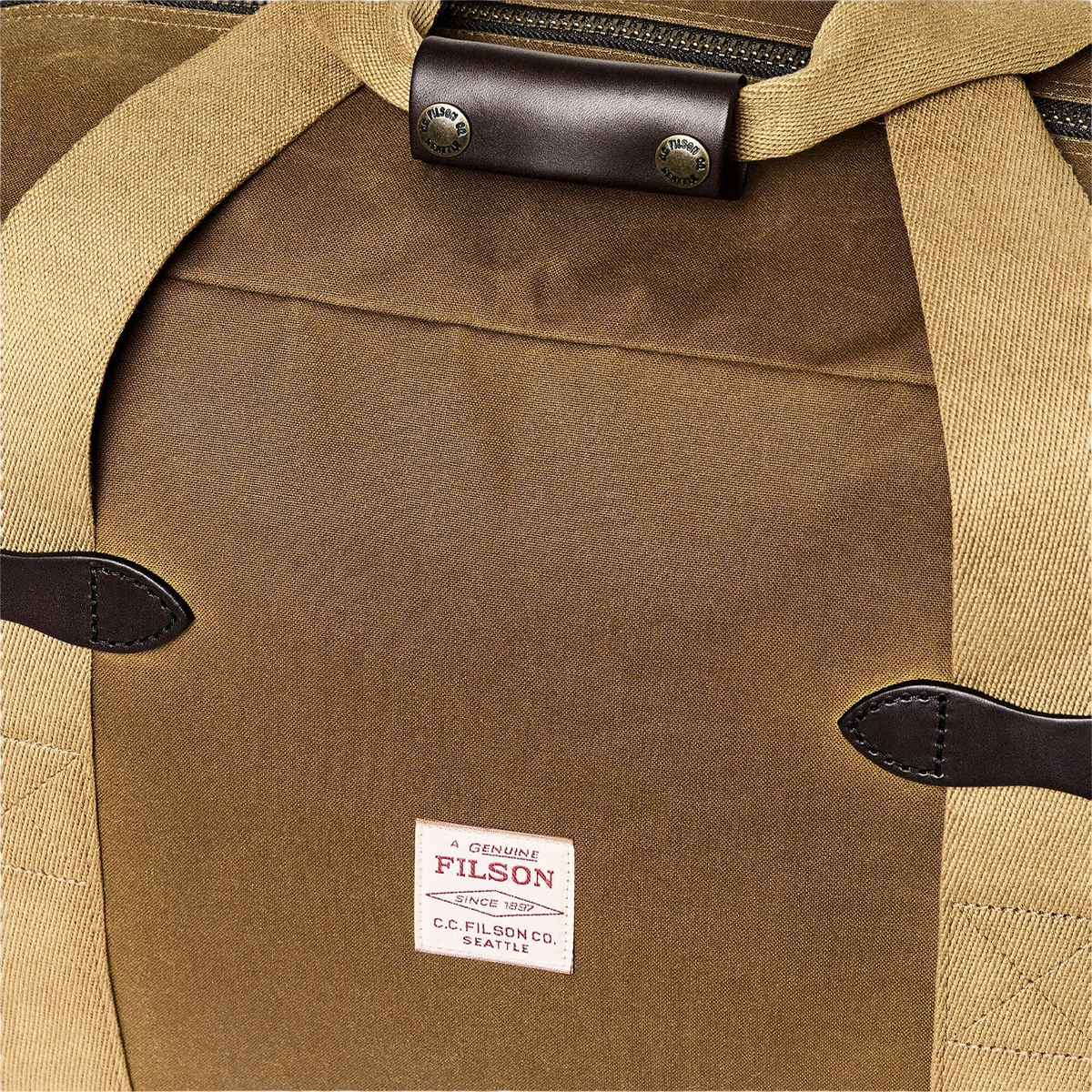 Filson Tin Cloth Medium Duffle Bag Dark Tan - View 5
