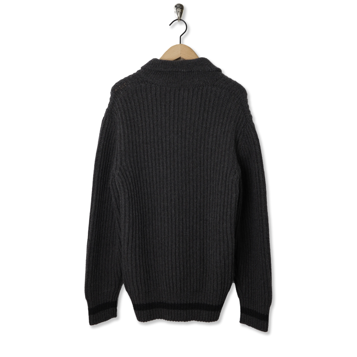 Filson Bristol Shawl Neck Sweater Gray Heather / Dark Charcoal - Back
