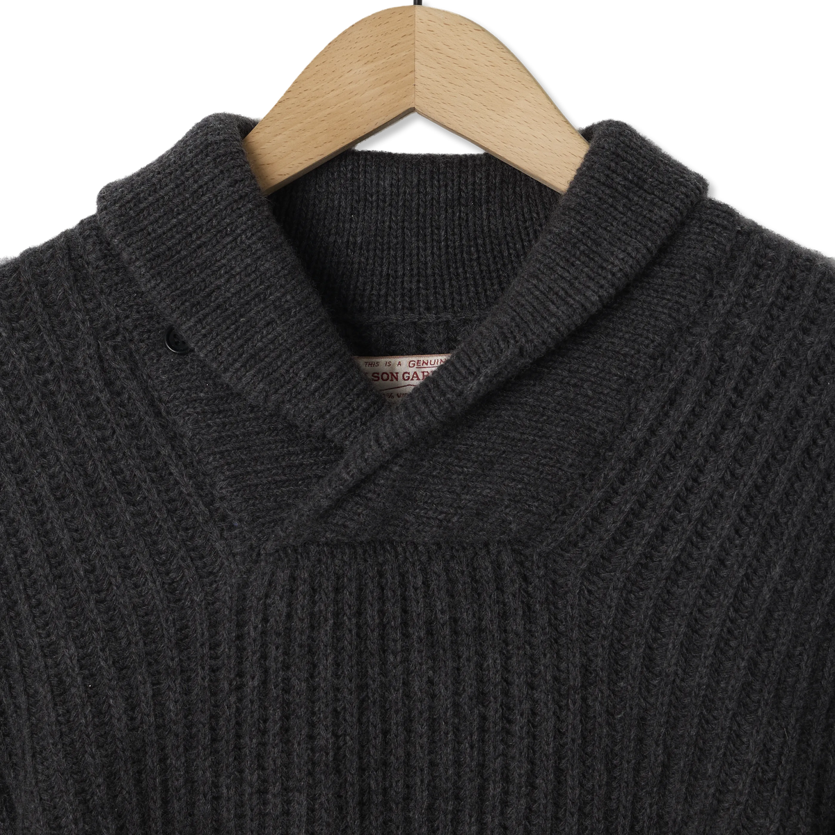 Filson Bristol Shawl Neck Sweater Gray Heather / Dark Charcoal - Detail 1