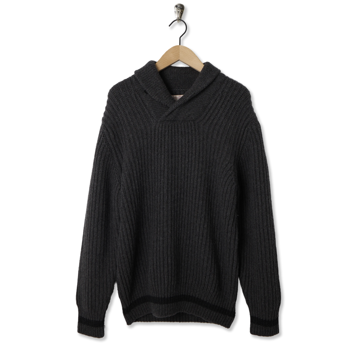 Filson Bristol Shawl Neck Sweater Gray Heather / Dark Charcoal - Front