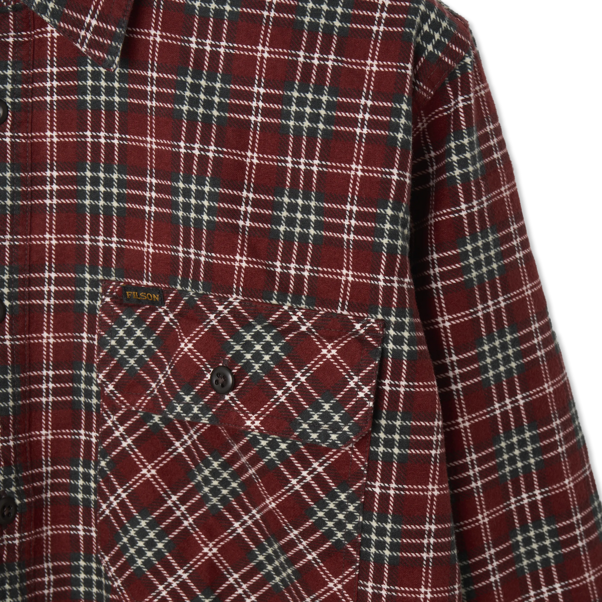 Filson Field Flannel Shirt Russet Red Plaid - Detail 3
