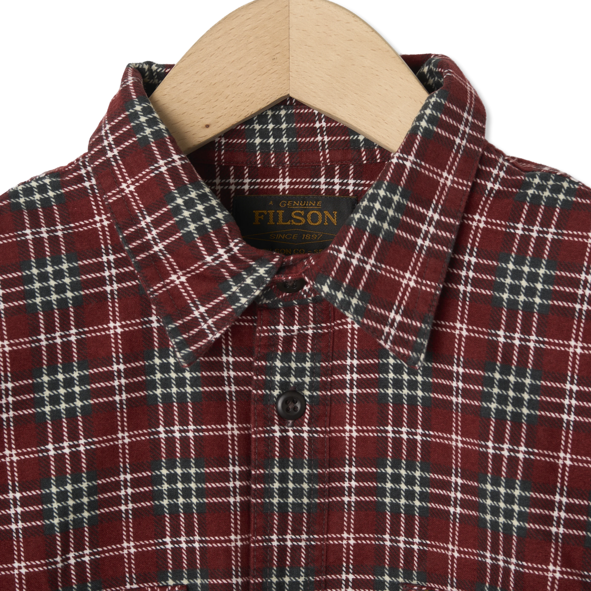 Filson Field Flannel Shirt Russet Red Plaid - Detail 4