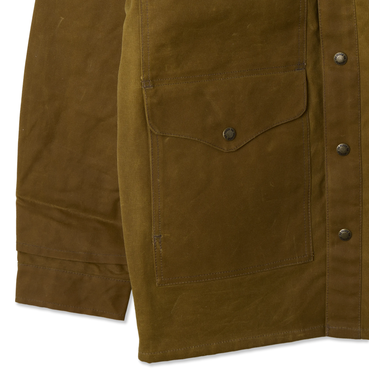 Filson Lined Tin Cruiser Jacket Dark Tan - Detail 1