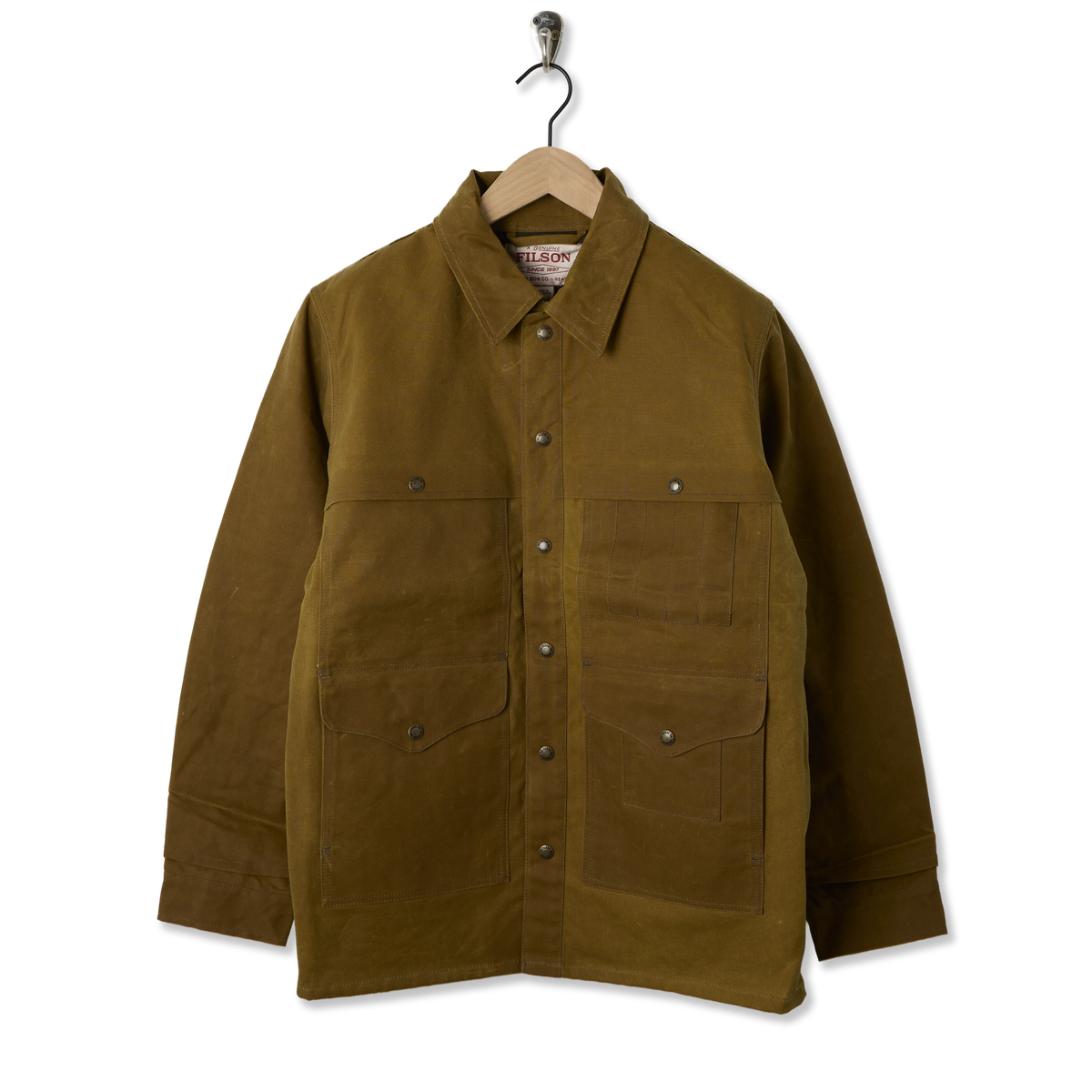 Filson Lined Tin Cruiser Jacket Dark Tan - Front