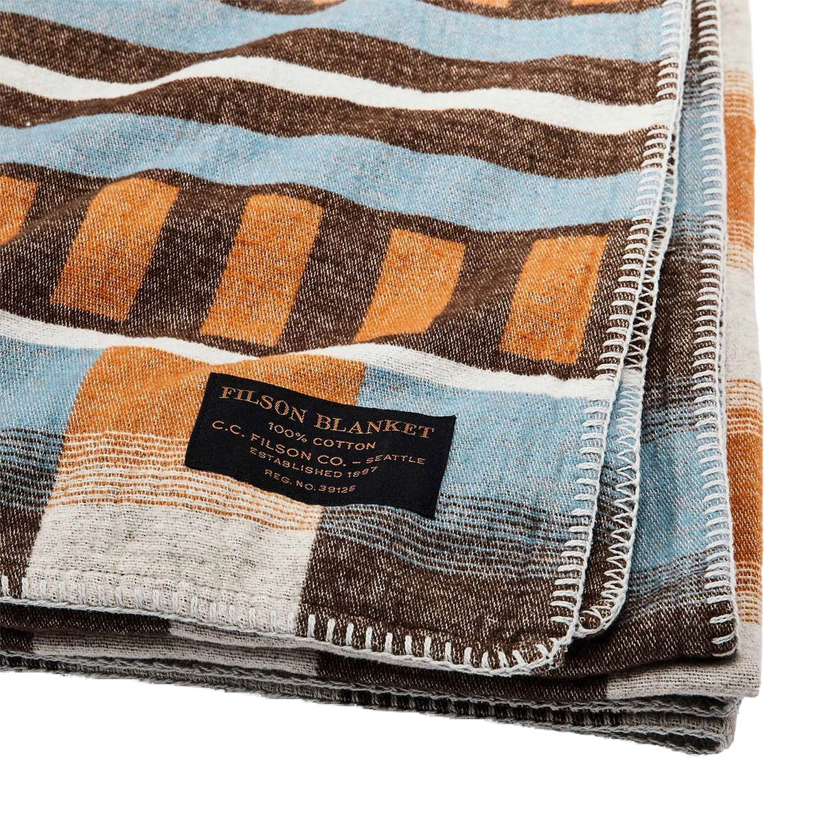 Filson Western Tracks Blanket Blue Gold Multi - View 3
