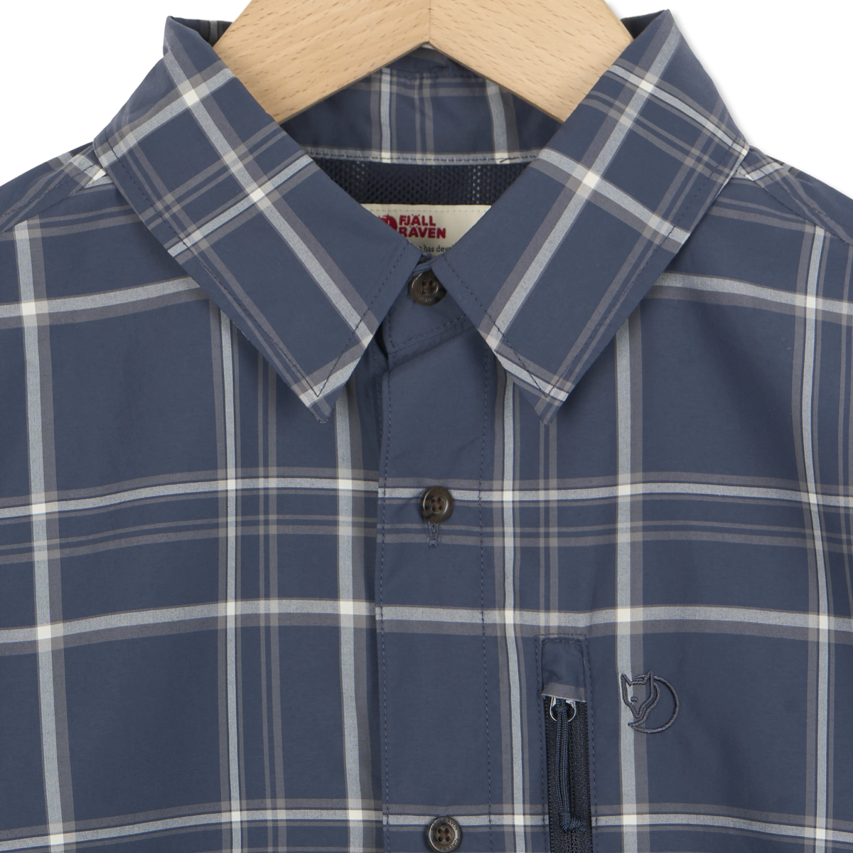Fjallraven Abisko Hike Shirt LS Classic Dark Navy / Chalk White - Detail 4