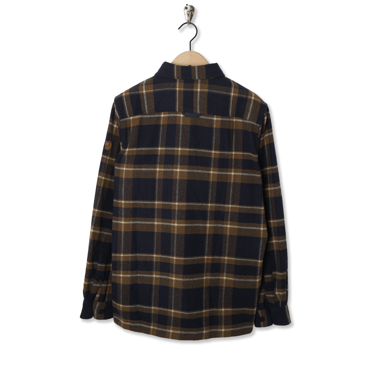 Fjallraven Ovik Wool Shirt Dark Navy / Chestnut - Back