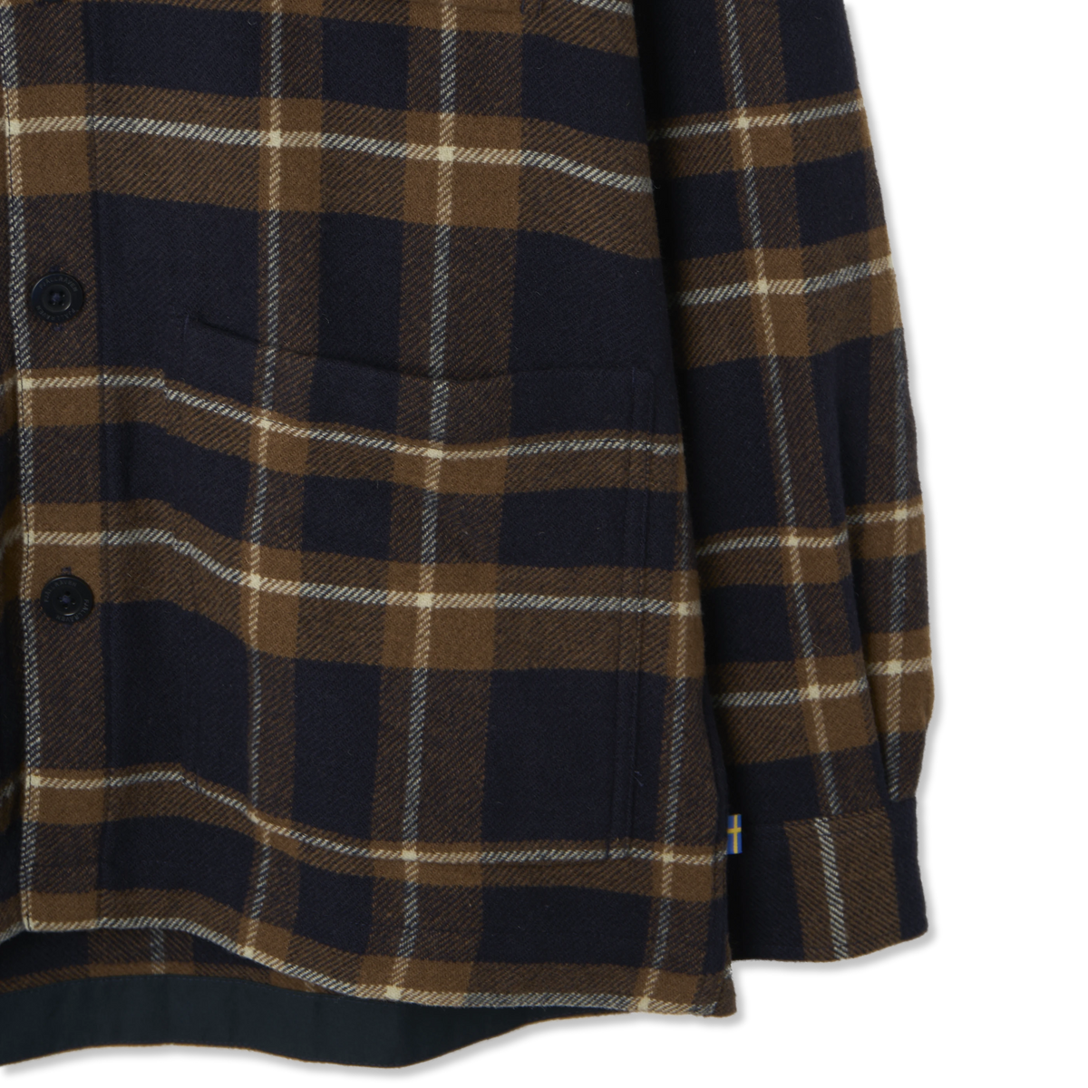 Fjallraven Ovik Wool Shirt Dark Navy / Chestnut - Detail 4