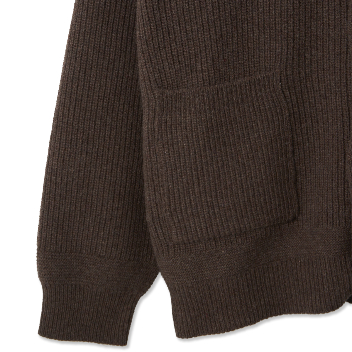 Frizmworks Heavy Wool Round Cardigan Choco Brown - Detail 2