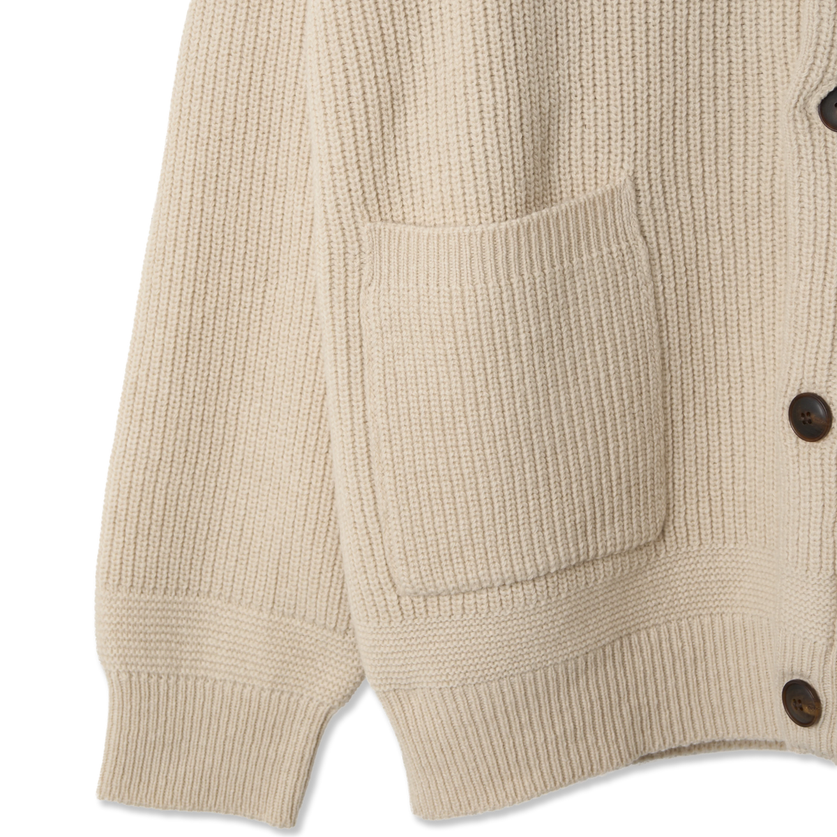 Frizmworks Heavy Wool Round Cardigan Cream - Detail 2