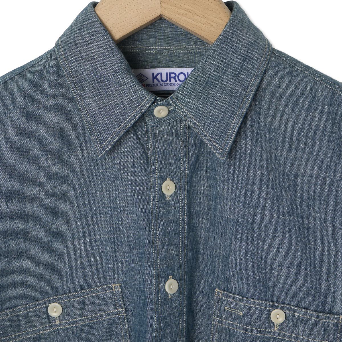 Frizmworks Kuroki Chambray Work Shirt Washed Blue - Detail 2