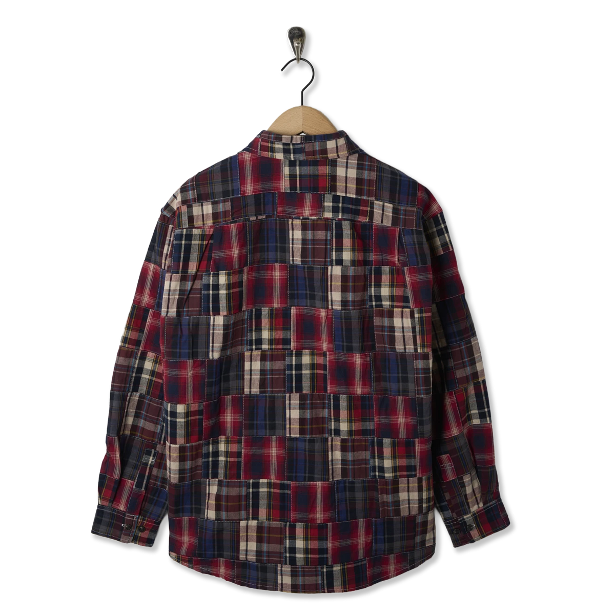 Frizmworks Madras Patchwork Relaxed Shirt Wine - Detail 4