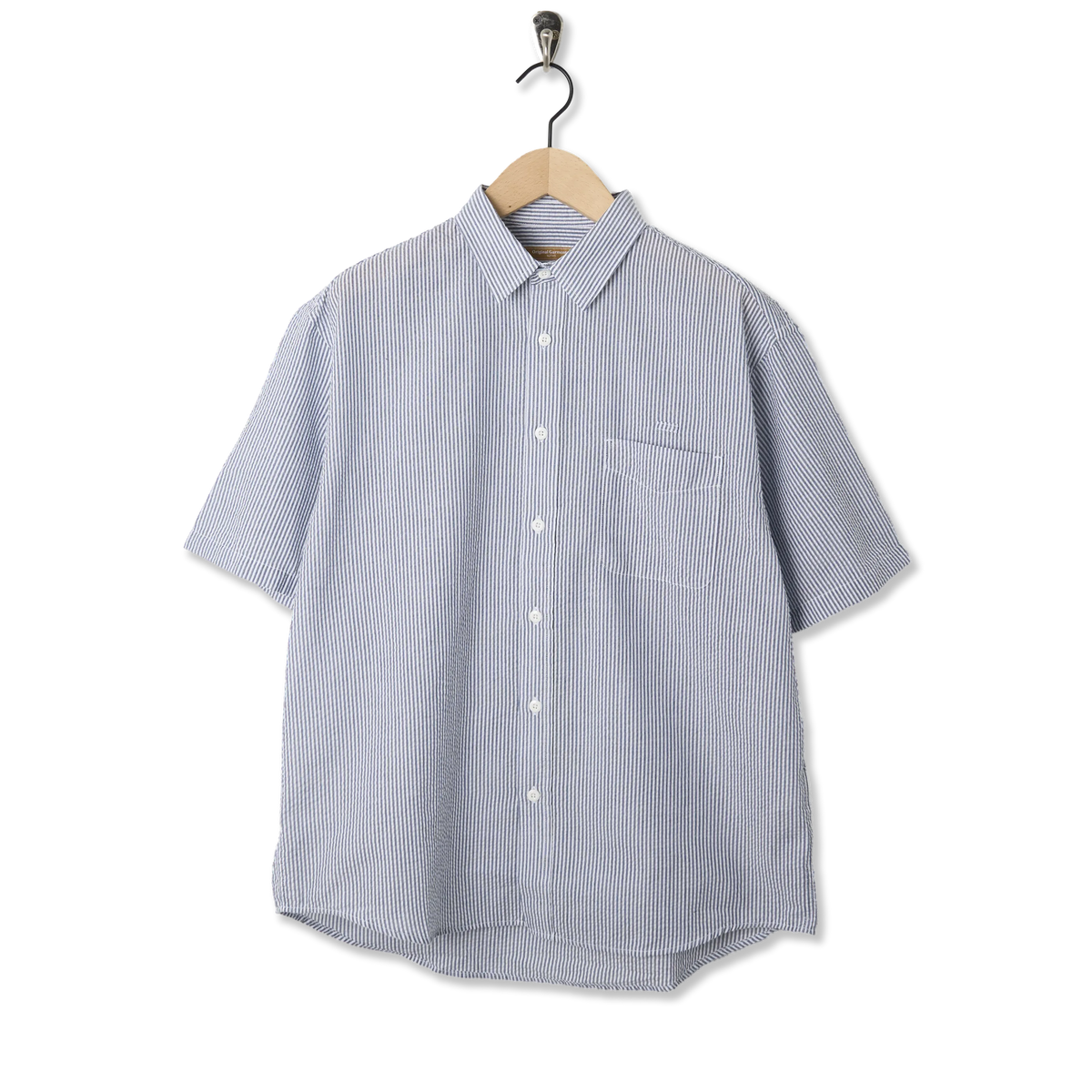 Frizmworks OG Stripe Seersucker Half Shirt Blue - Front