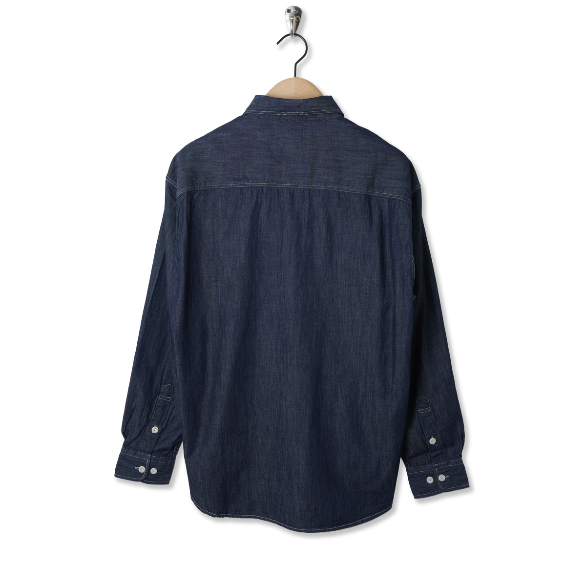 Frizmworks Utility Flap Pocket Denim Work Shirt Indigo - Back