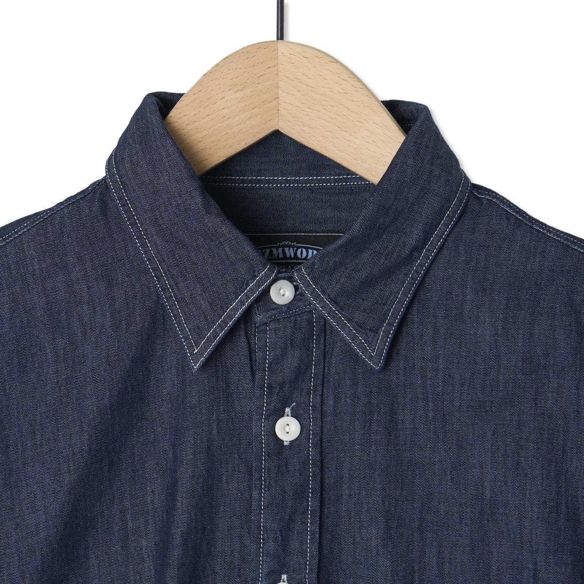 Frizmworks Utility Flap Pocket Denim Work Shirt Indigo - Detail 2