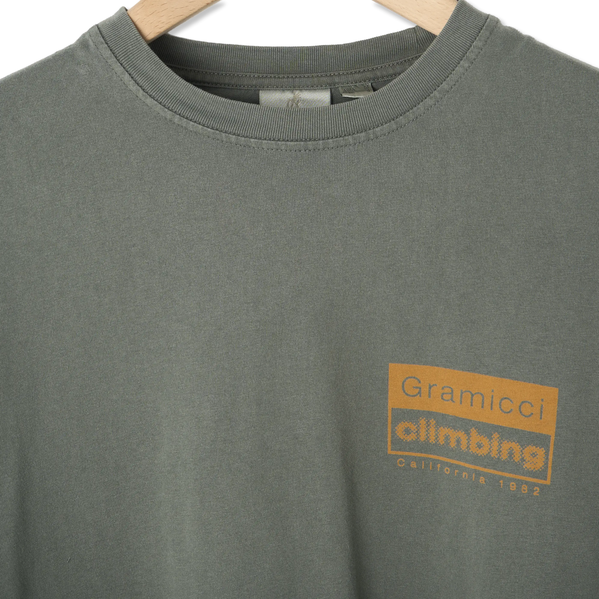 Gramicci G Climbing Tee Pigment Dyed Sage Pigment - Detail 2