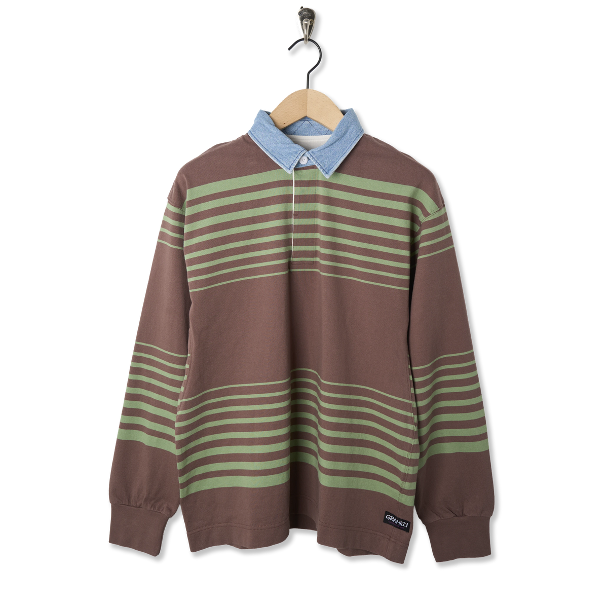Gramicci Langdon Rugby Shirt Peppercorn - Front