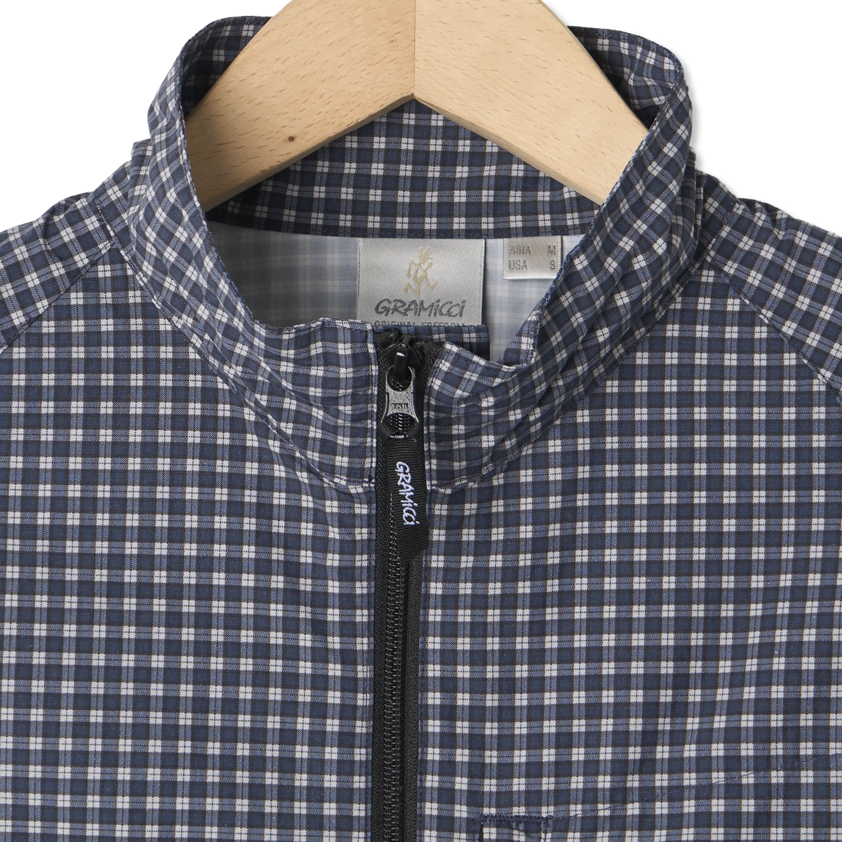 Gramicci Mini Check Nylon Jacket Navy Check - Detail 2