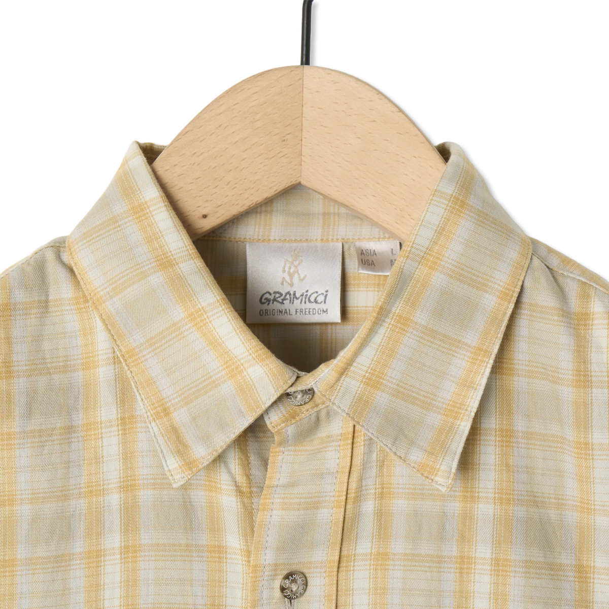 Gramicci S/S Checkered Ombre Shirt Mustard - Detail 3
