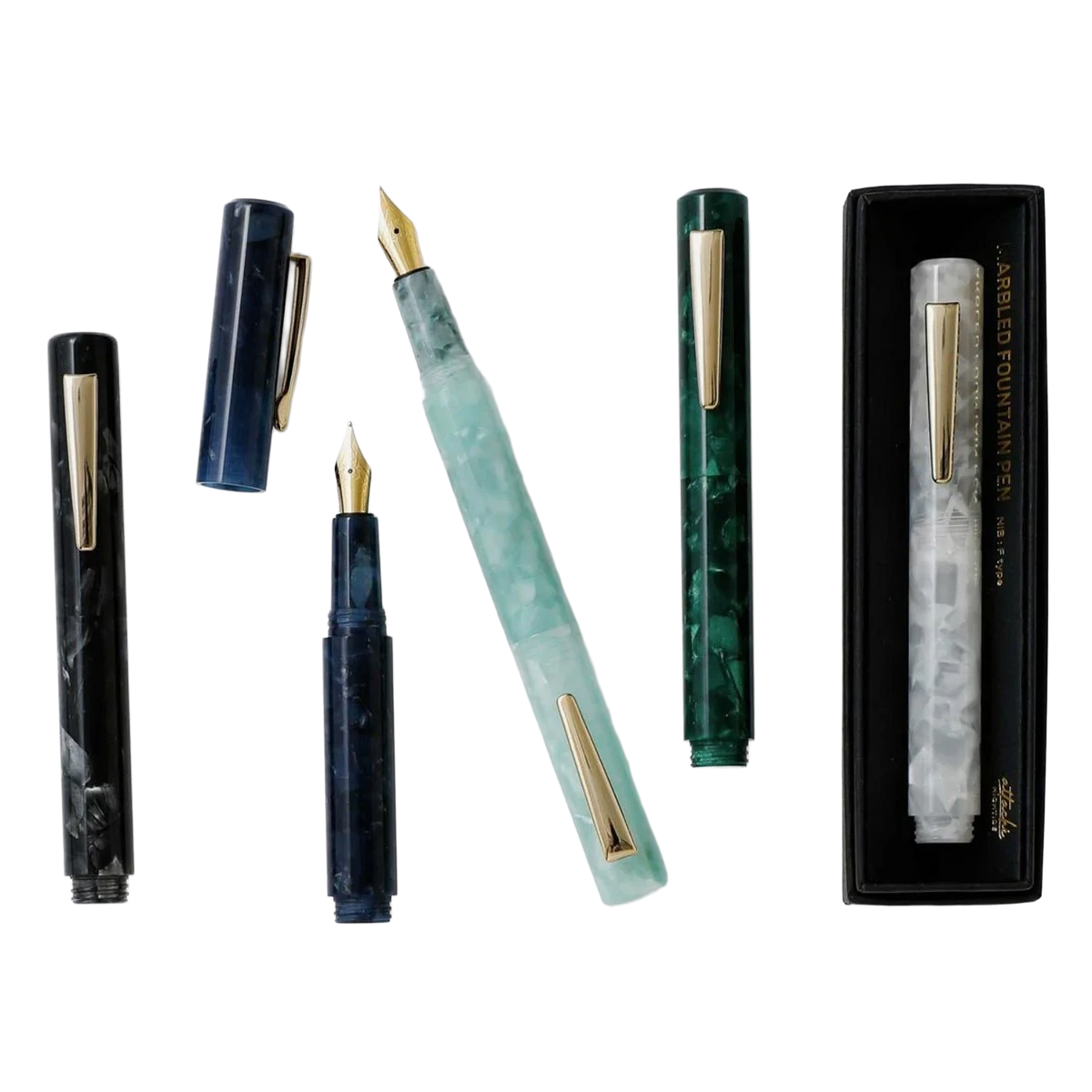 Hightide Attache Marbled Fountain Pen Mint - View 4