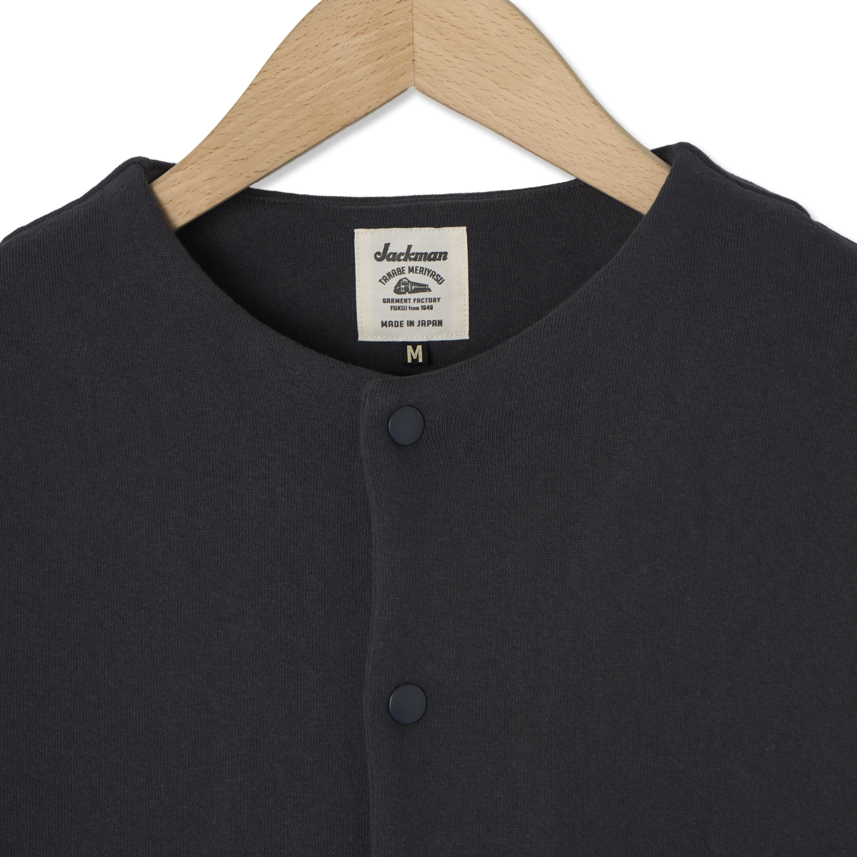 Jackman Big Loop Collarless Sweat Jacket Ink - Detail 2