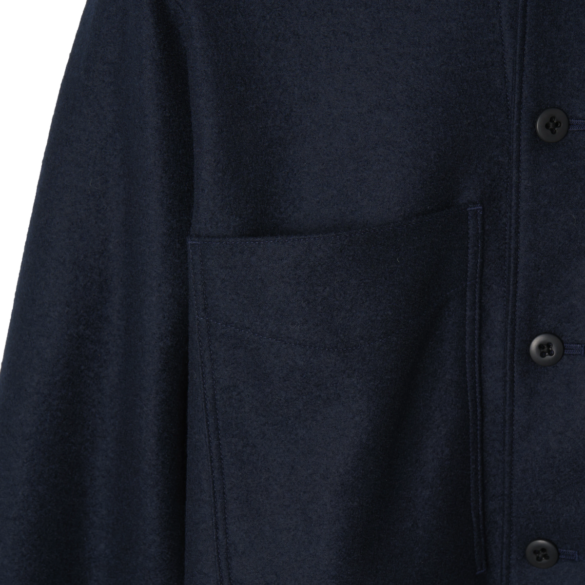 Jackman Comp Wool BB Overshirt Jacket Navy - Detail 3