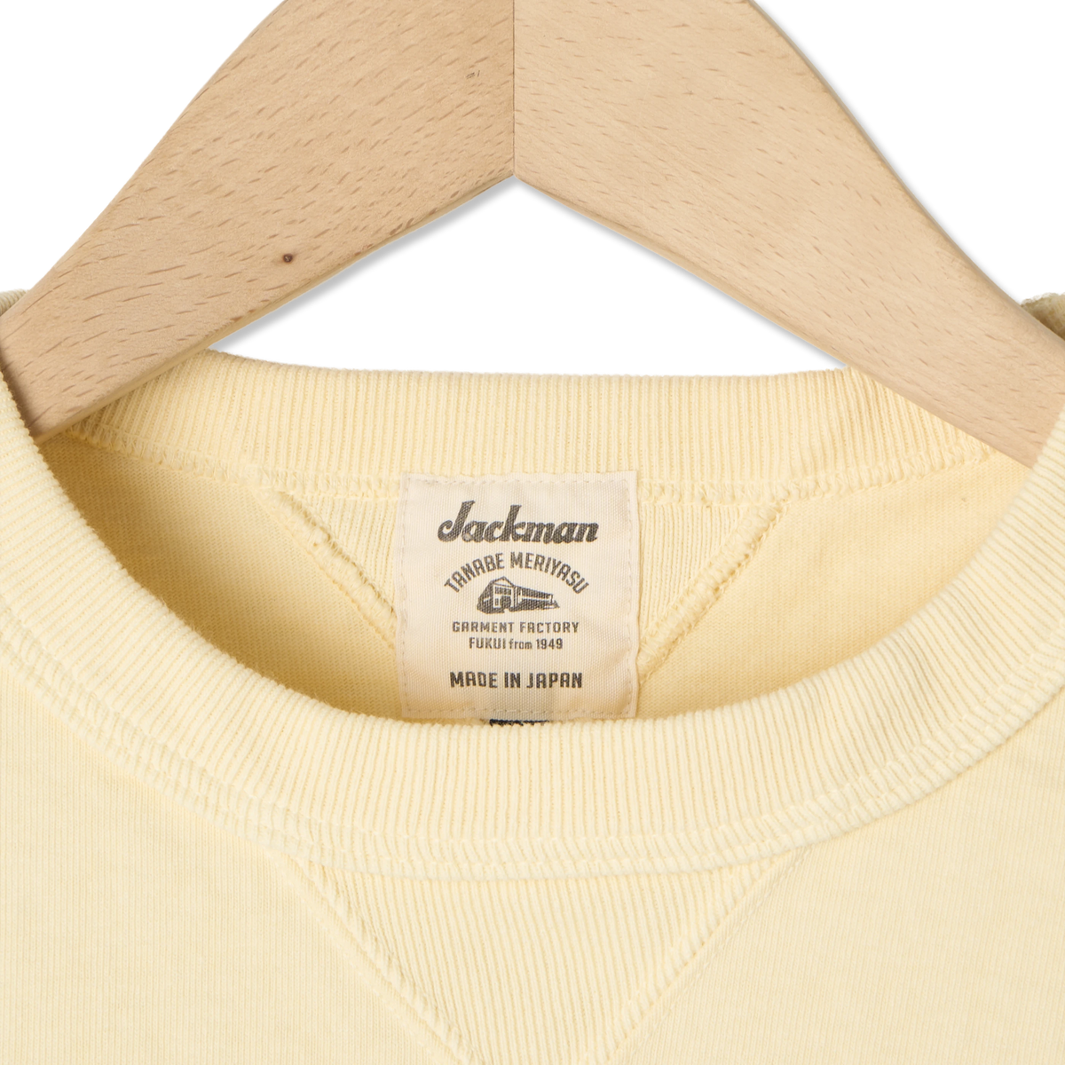 Jackman Dotsume Rib L/S T-Shirt Uni Cream - Detail 1