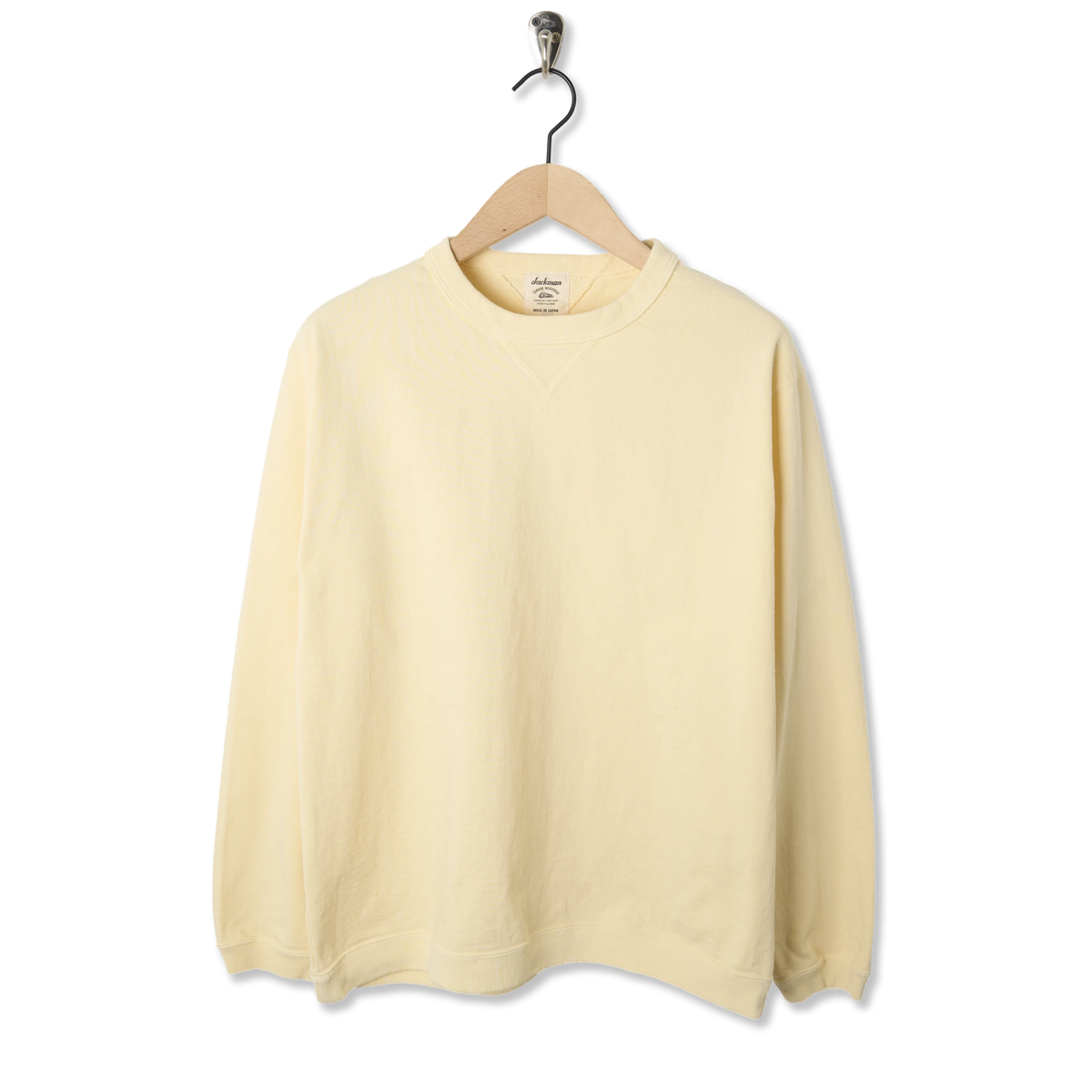 Jackman Dotsume Rib L/S T-Shirt Uni Cream - Front