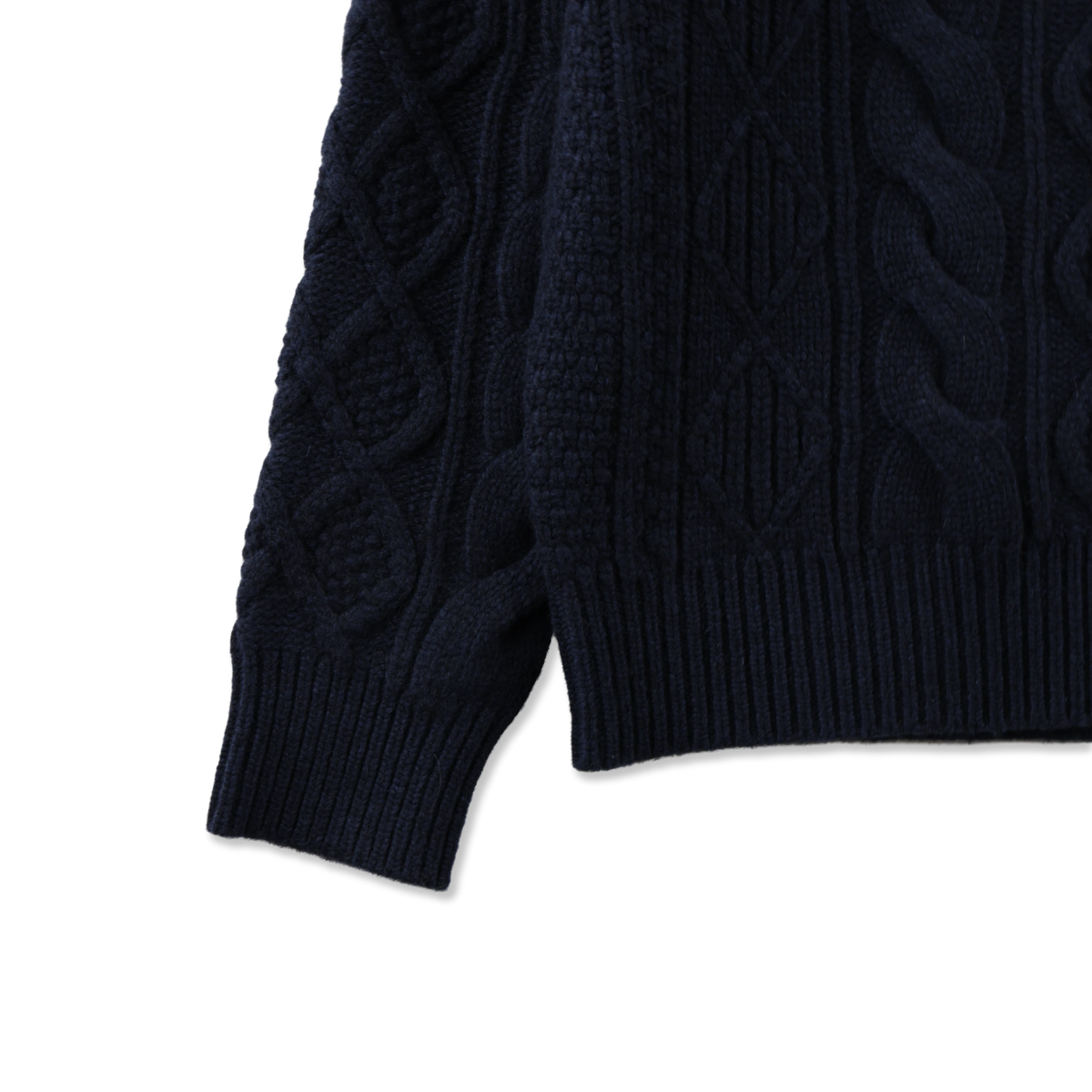 Polo Ralph Lauren Aran-Knit Wool Alpaca Sweater Glaucus Navy Heather - Detail 3