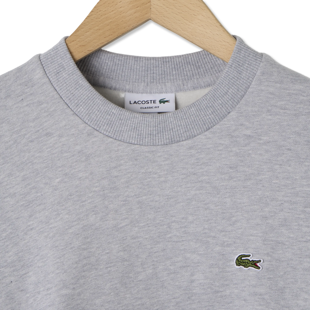 Lacoste Cotton Fleece Sweatshirt Light Heathered Grey - Detail 1