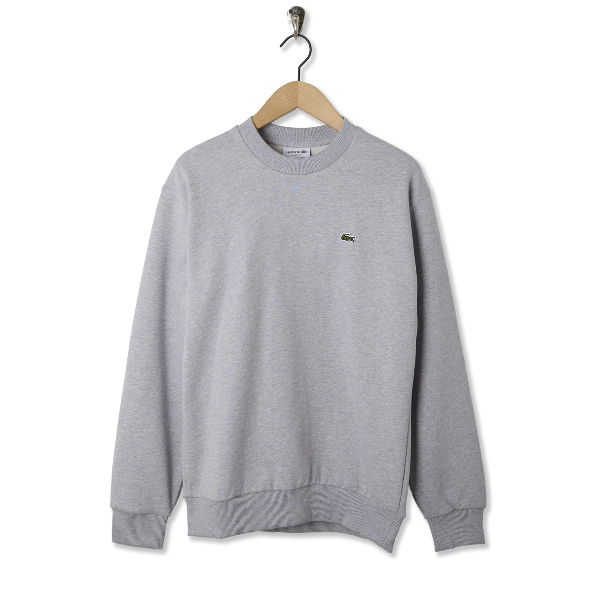 Lacoste Cotton Fleece Sweatshirt Light Heathered Grey - Front