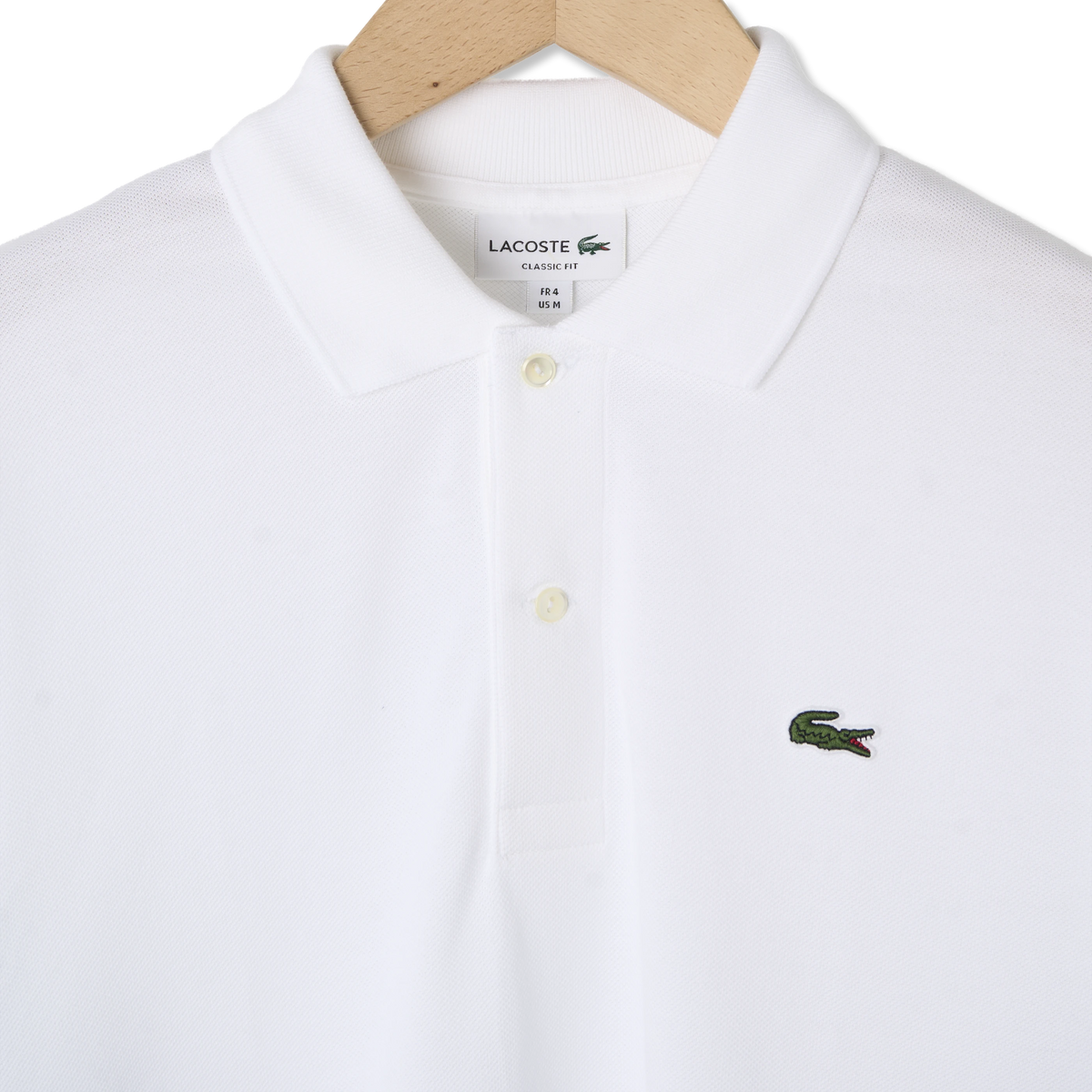 Lacoste Original L.12.12 Petit Pique Cotton Polo Shirt White - Detail 1
