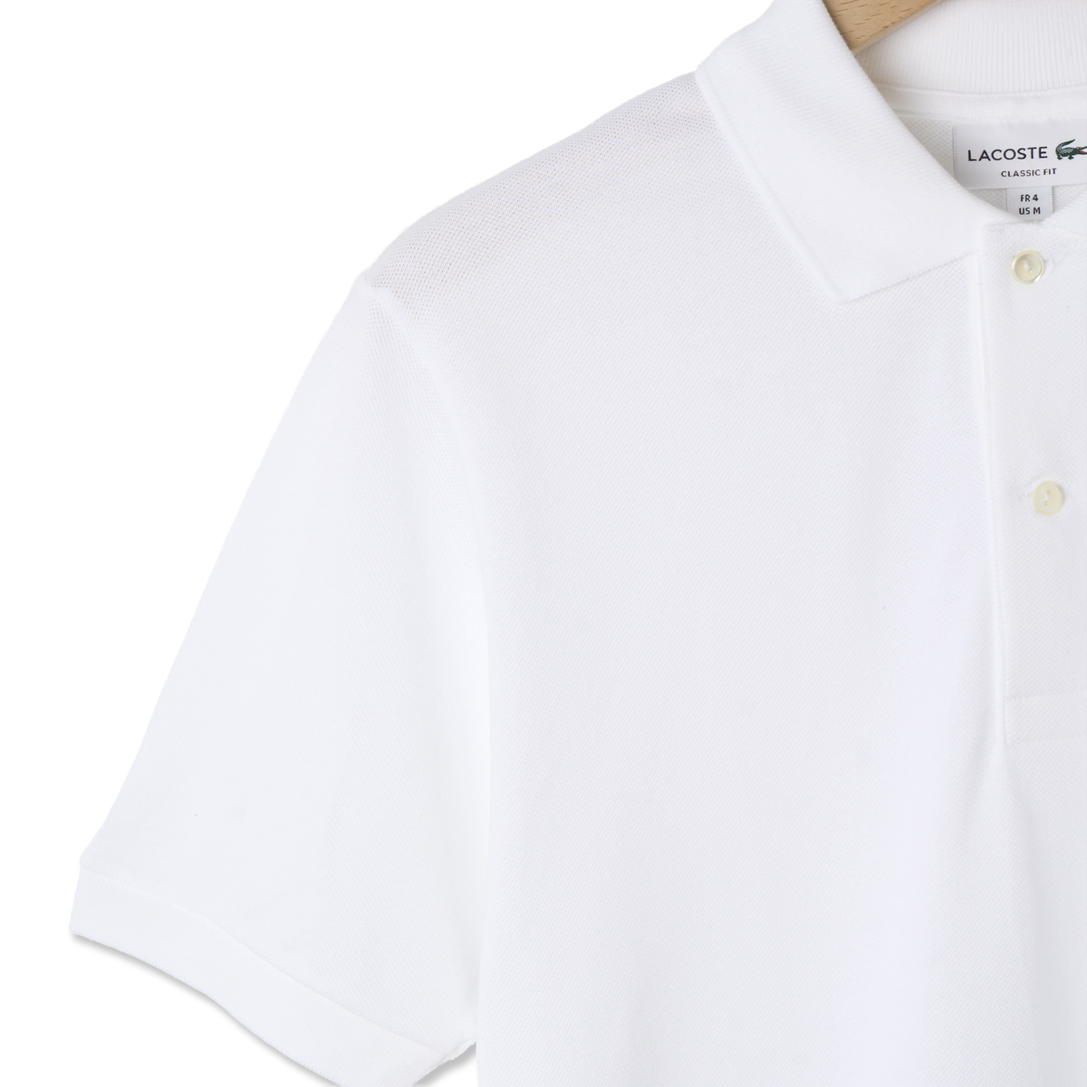 Lacoste Original L.12.12 Petit Pique Cotton Polo Shirt White - Detail 2