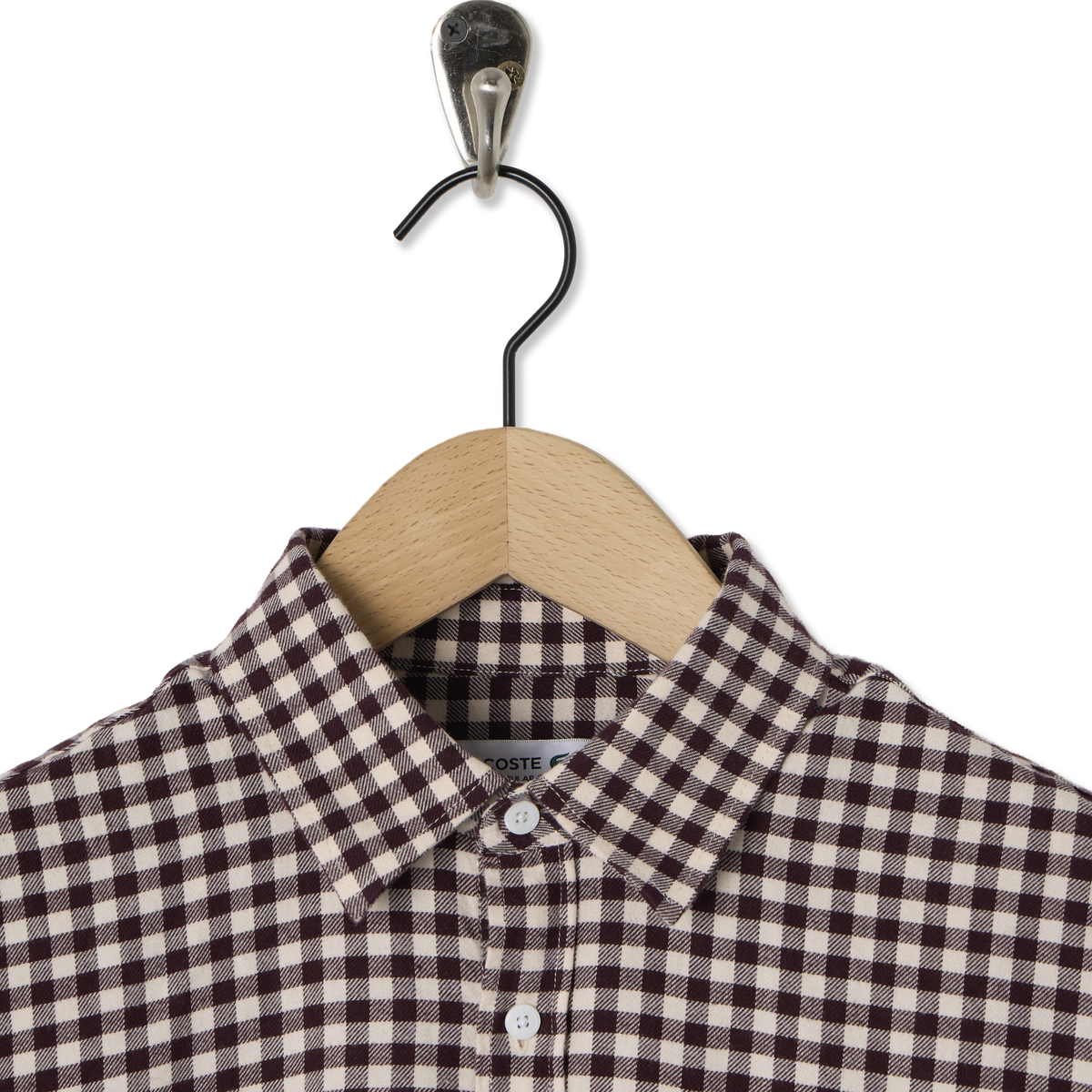 Lacoste Regular Fit Plaid Flannel Shirt Beige / Brown - Detail 1