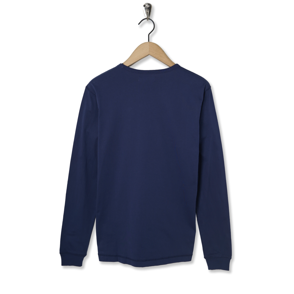 Left Hand L/S Patch Pocket Tee Navy - Back