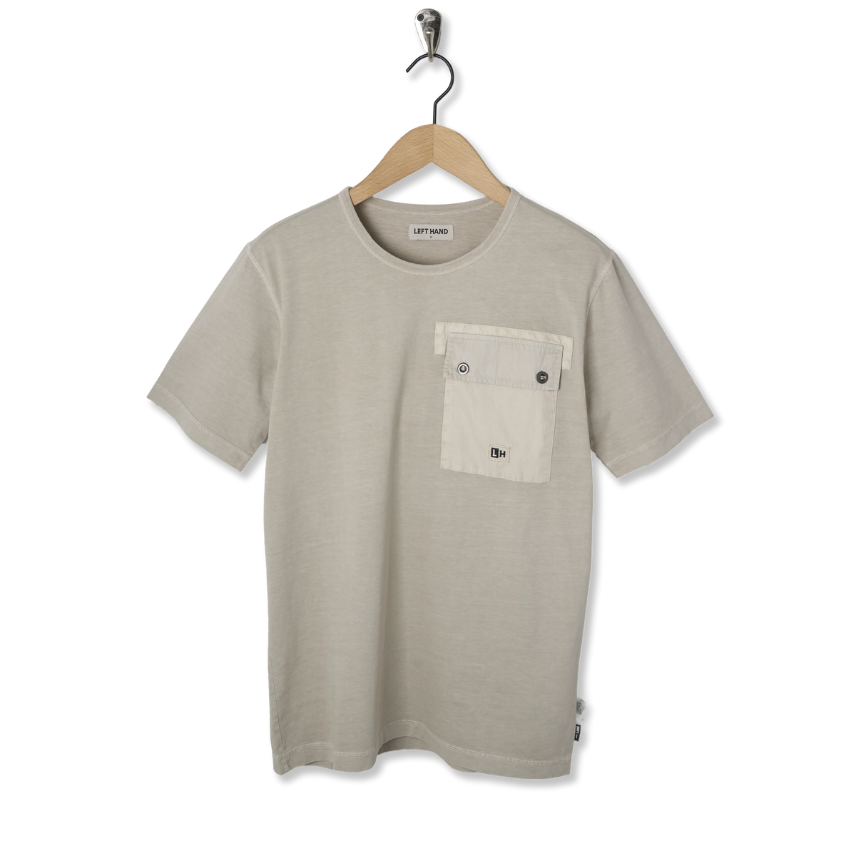 Left Hand S-S LH PATCH PKT TEE KHAKI - Front