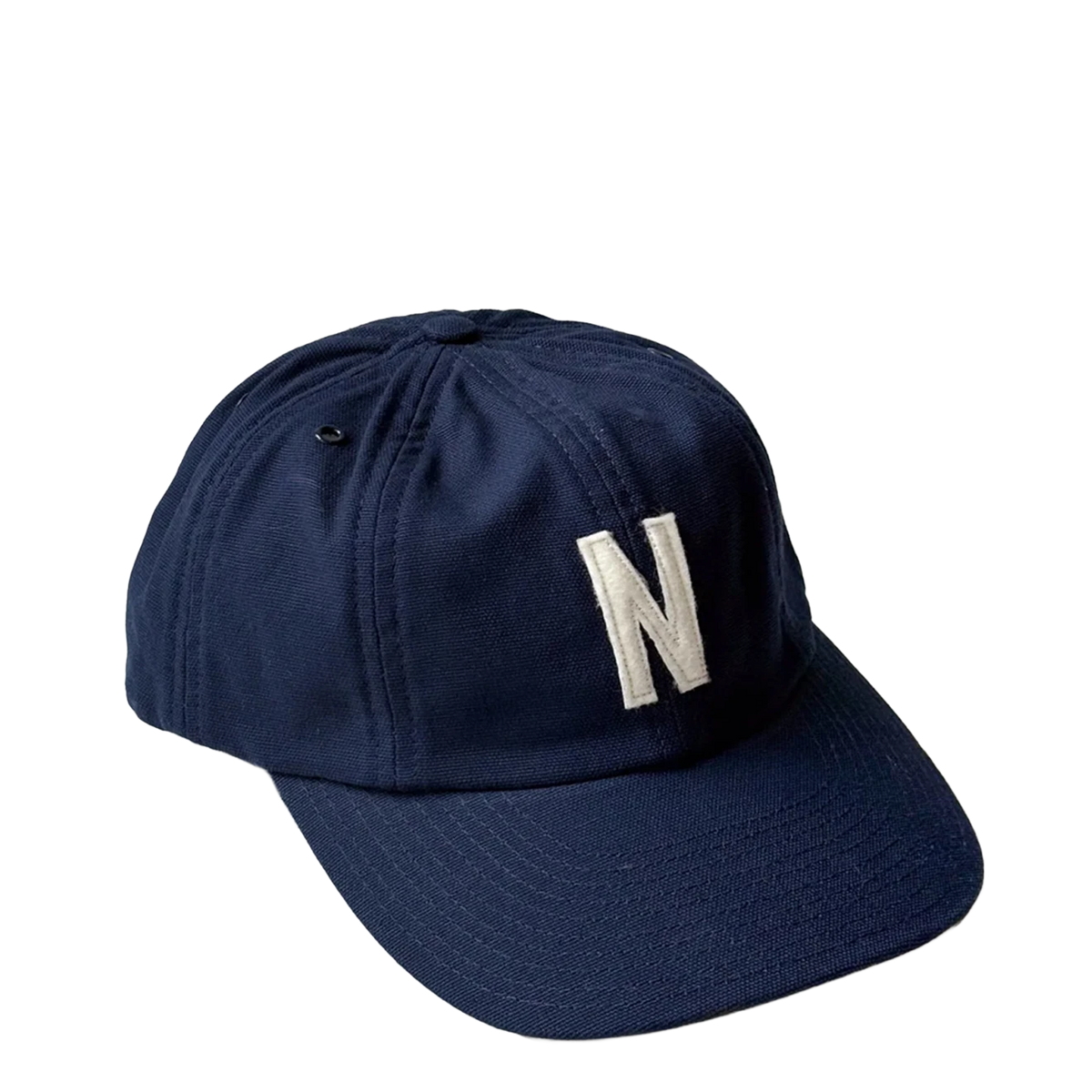 Norse Projects Light Canvas Felt N 8 Panel Cap Dark Navy - View 1