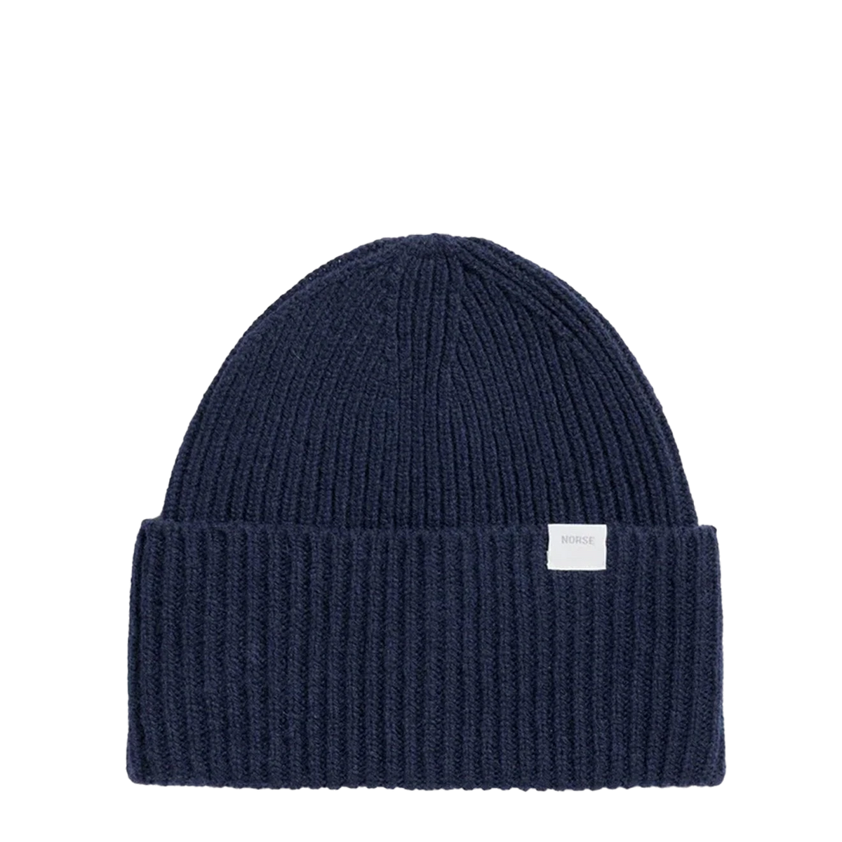 Norse Projects Norse Standard Merino Lambswool Beanie Dark Navy - View 1