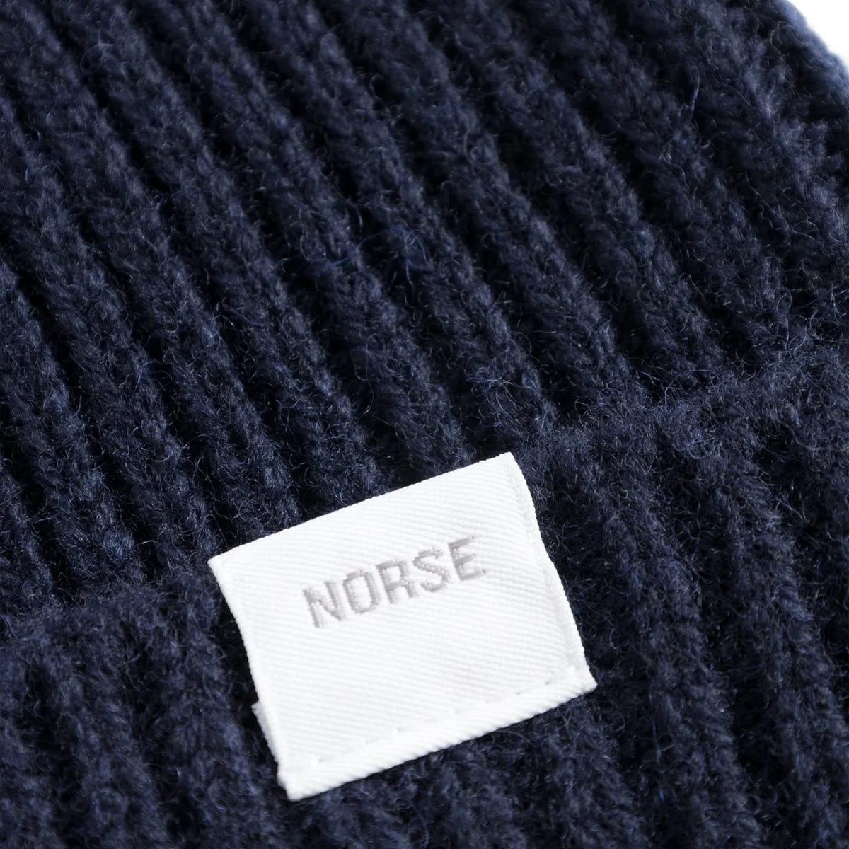 Norse Projects Norse Standard Merino Lambswool Beanie Dark Navy - View 4