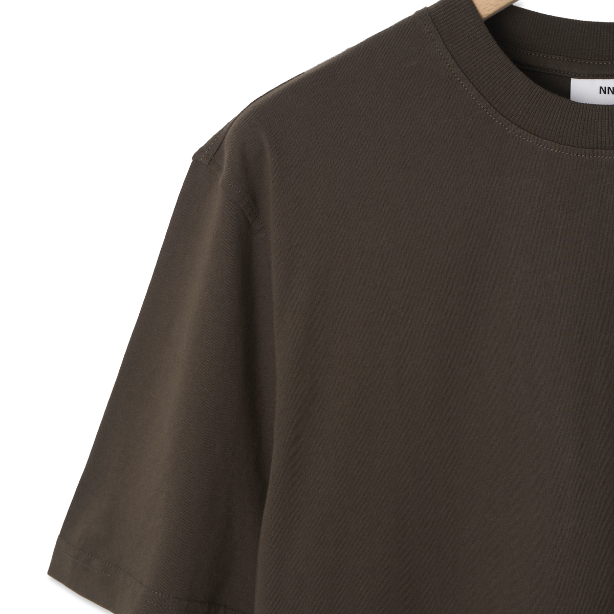 NN07 Adam Casual Logo Pima T-Shirt Earthwood - Detail 2